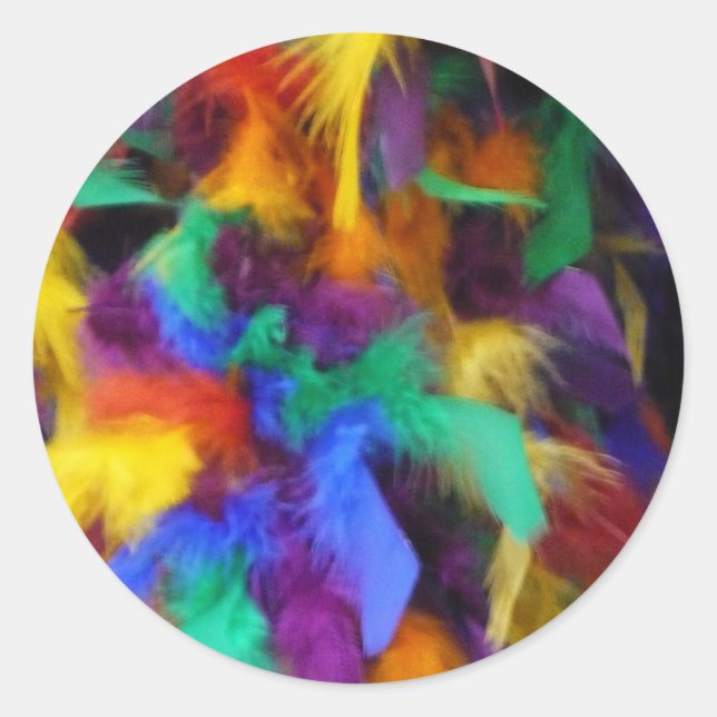 Sticker Rond Plumes douces (Devant)