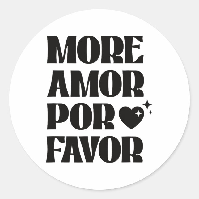 Sticker Rond Plus Amor Por Favoriser Rétro Love Valentine Aesth (Devant)