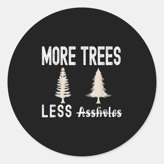 Sticker Rond Plus d'arbres moins de trous Pull de Noël laid  (Devant)