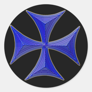 Sticker Rond plus de 01 chevaliers templar cross - arrière - pl