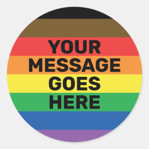 Sticker Rond Plus de couleur Plus de fierté Gay pride Rainbow 
