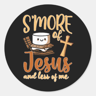 Sticker Rond Plus De Jésus Moins De Moi Camping Chrétien Camper