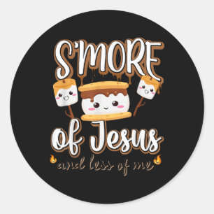 Sticker Rond Plus De Jésus Moins De Moi Camping Chrétien Camper