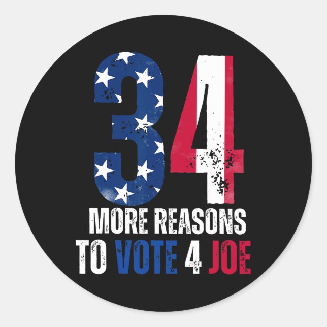 Sticker Rond Plus De Raisons De Voter Pour Joe Funny Pas De Fel (Devant)