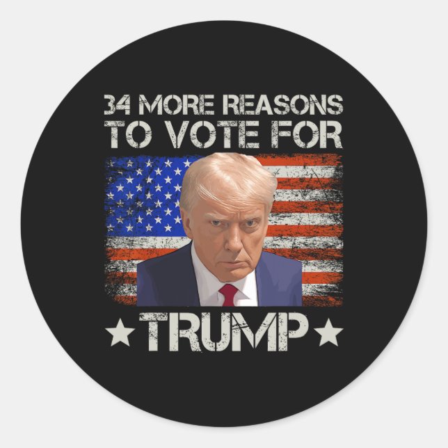 Sticker Rond Plus De Raisons De Voter Pour Trump (Devant)