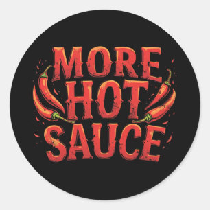 Sticker Rond Plus de sauce chaude chili épicé amoureux des alim