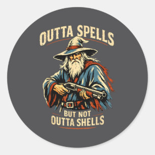 Sticker Rond Plus de sorts mais pas sans coquilles Magicien Fan