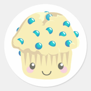 Sticker Rond Plus de visages de muffin Kawaii