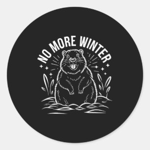 Sticker Rond Plus d'hiver Jour de la marmotte Drôle de sarcasme