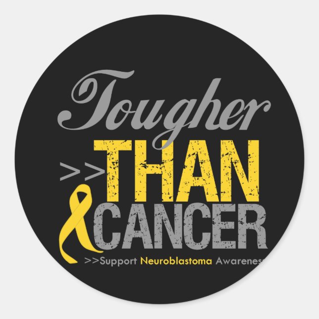 Sticker Rond Plus dur que le cancer - Neuroblastoma (Devant)