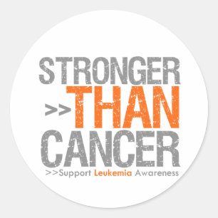 Sticker Rond Plus forte que le cancer - Leucémie