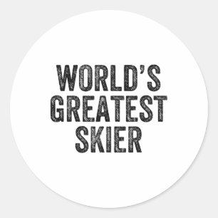Sticker Rond Plus grand skieur du monde Ski Ski Snowboard Snowb