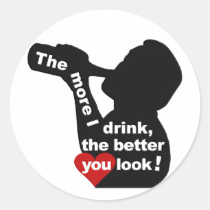 Sticker Rond Plus je bois d'autocollants