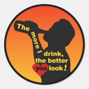 Sticker Rond Plus je bois d'autocollants