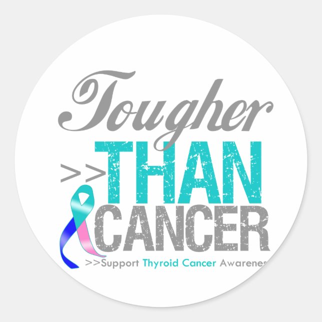 Sticker Rond Plus sévère que le cancer - Cancer du thyroïde (Devant)