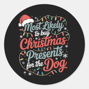 Sticker Rond Plus susceptible d'acheter des cadeaux de Noël pou