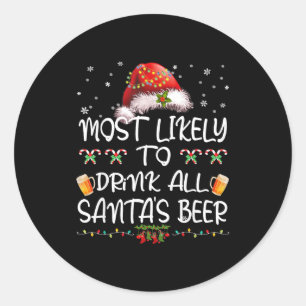 Sticker Rond Plus susceptible de boire toute la bière du Père N