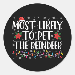 Sticker Rond Plus susceptible de caresser la famille de Noël du