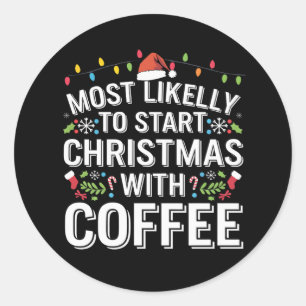 Sticker Rond Plus susceptible de commencer Noël avec la famille