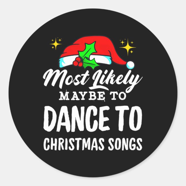 Sticker Rond Plus susceptible de danser sur des chansons de Noë (Devant)