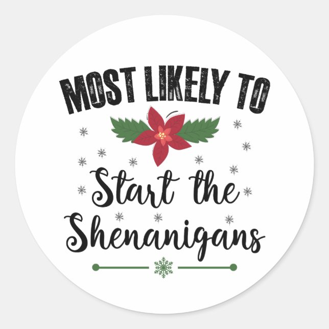 Sticker Rond Plus susceptible de déclencher les Shenanigans de  (Devant)