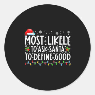 Sticker Rond Plus susceptible de demander au Père Noël de défin