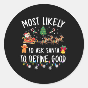 Sticker Rond Plus susceptible de demander au Père Noël de défin