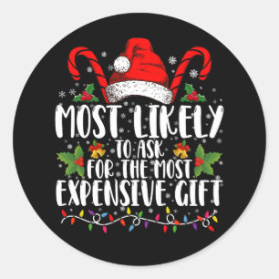 Sticker Rond Plus susceptible de demander le cadeau le plus che