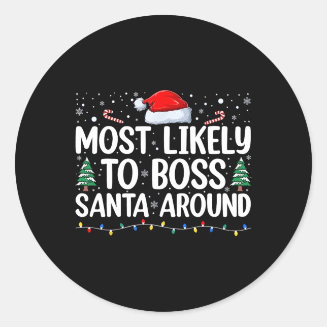 Sticker Rond Plus susceptible de diriger le Père Noël autour de (Devant)