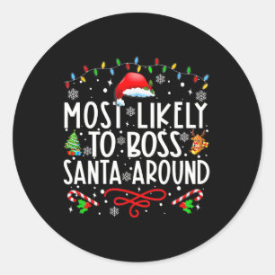 Sticker Rond Plus susceptible de diriger le Père Noël autour de