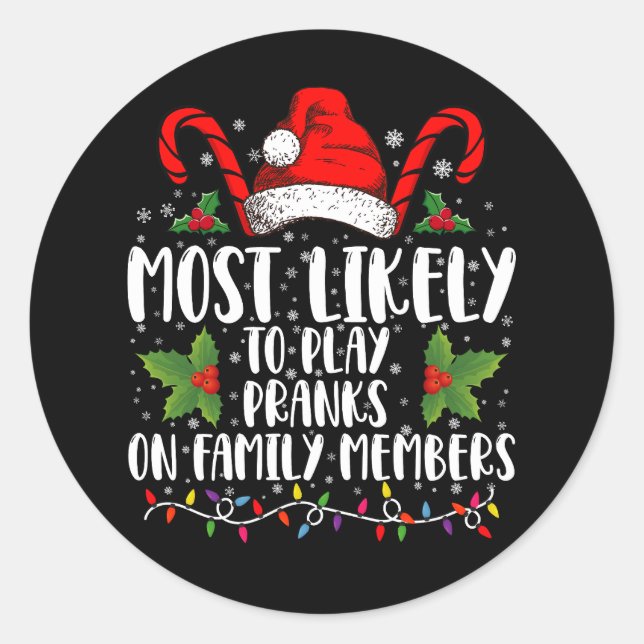 Sticker Rond Plus susceptible de faire des farces aux membres d (Devant)