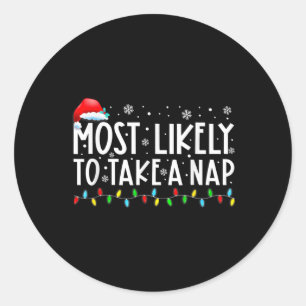 Sticker Rond Plus susceptible de faire une sieste Amusantes vac