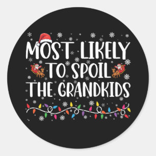 Sticker Rond Plus susceptible de gâter les petits-enfants, Noël