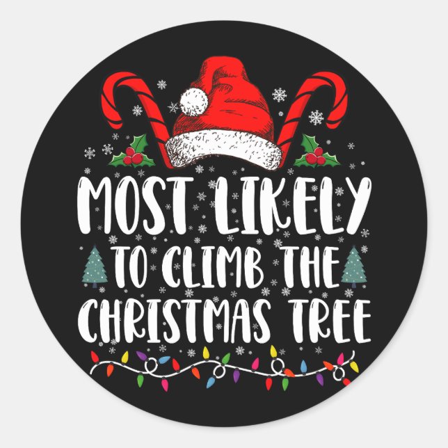 Sticker Rond Plus susceptible de grimper à l'arbre de Noël de N (Devant)