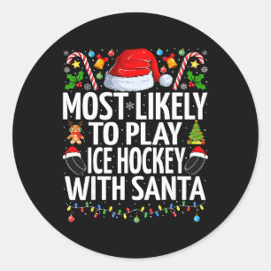 Sticker Rond Plus susceptible de jouer au hockey sur glace avec