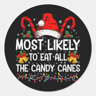 Sticker Rond Plus susceptible de manger tous les cannes en sucr