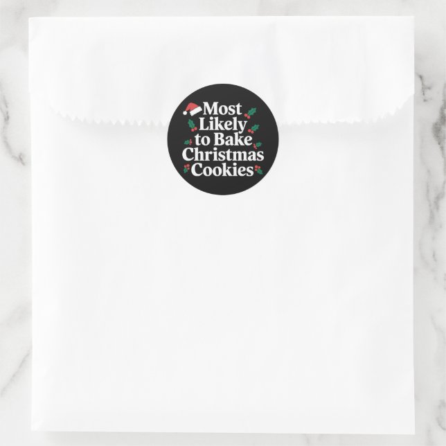 Sticker Rond Plus susceptible de préparer des biscuits de Noël  (Sac)