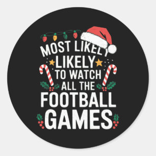 Sticker Rond Plus Susceptible de Regarder Tous les Matchs de Fo