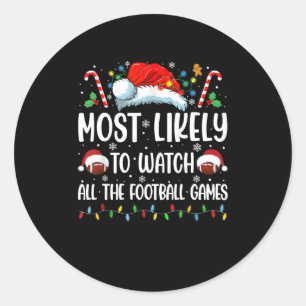 Sticker Rond Plus Susceptible de Regarder Tous les Matchs de Fo