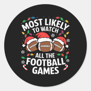 Sticker Rond Plus Susceptible de Regarder Tous les Matchs de Fo