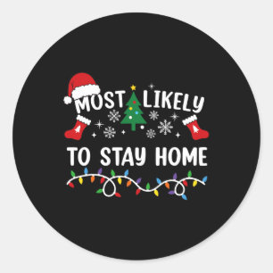Sticker Rond Plus susceptible de rester à la maison Famille ass