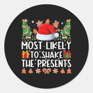 Sticker Rond Plus susceptible de secouer les cadeaux de Noël en