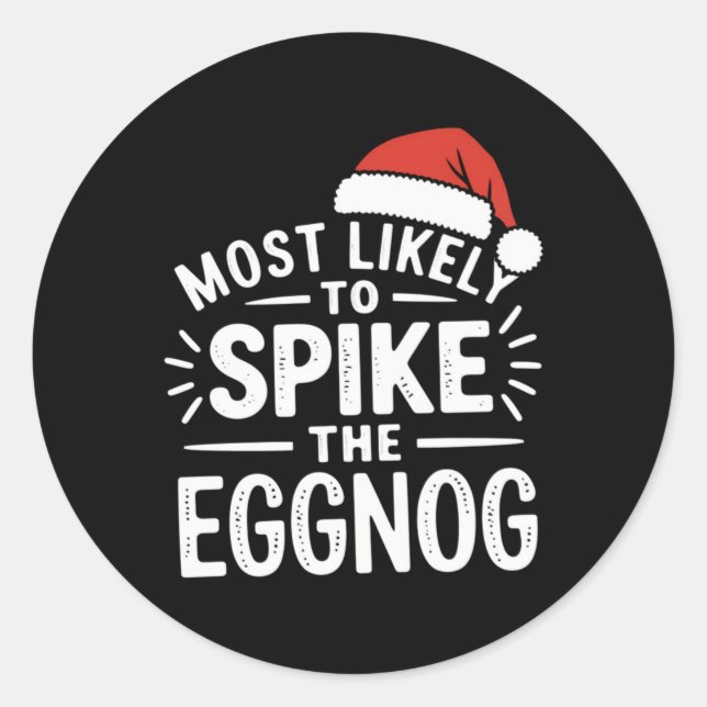 Sticker Rond Plus susceptible de Ske l'Eggnog Noël T correspond (Devant)