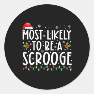 Sticker Rond Plus susceptible d'être un avare Fun Noël en famil