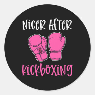 Sticker Rond Plus sympa après le kickboxing Blague drôle Clés d