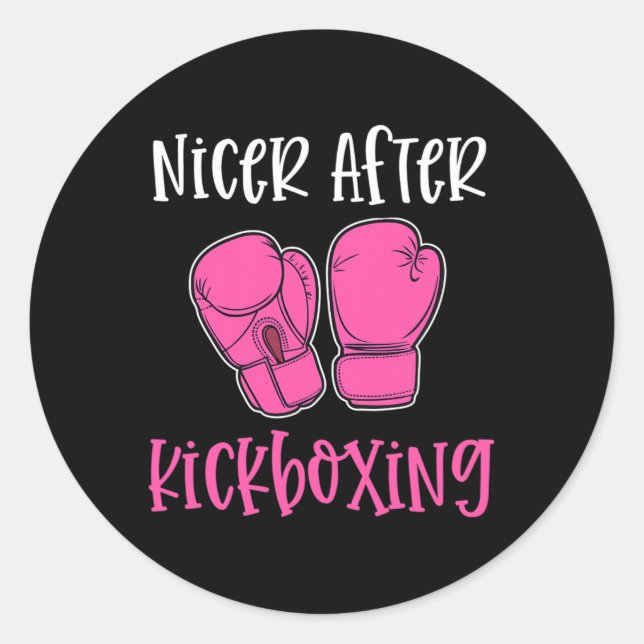 Sticker Rond Plus sympa après le kickboxing Blague drôle Clés d (Devant)