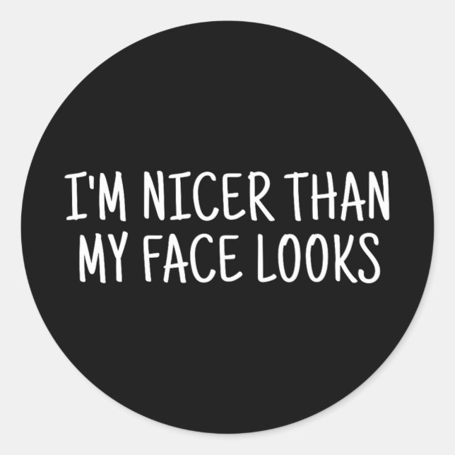 Sticker Rond Plus Sympa Que Mon Visage Semble Fête Des Mères Fe (Devant)