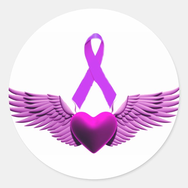 Sticker Rond (plusieurs produits sélectionnés ,Purple Wings of  (Devant)