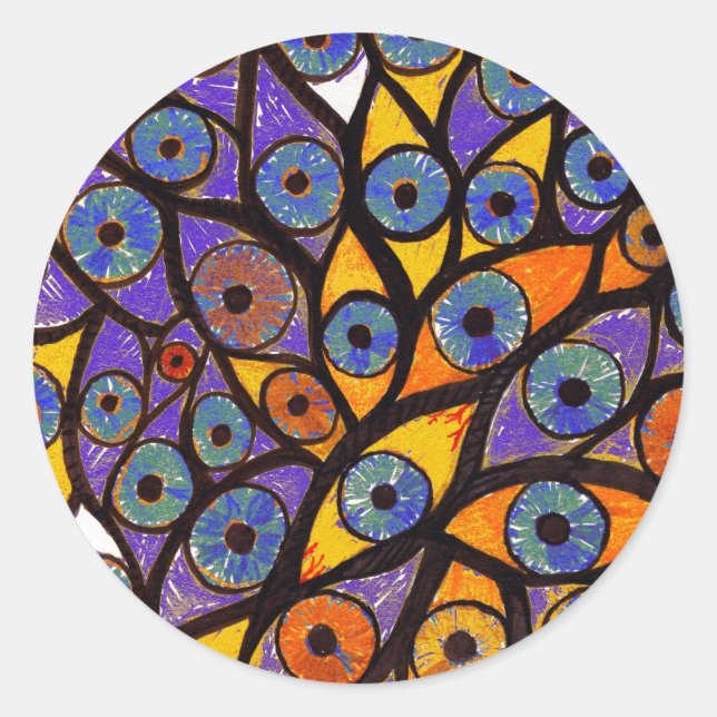 Sticker Rond Plusieurs yeux (Devant)