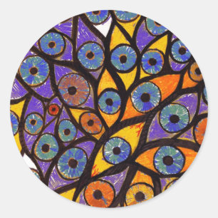 Sticker Rond Plusieurs yeux